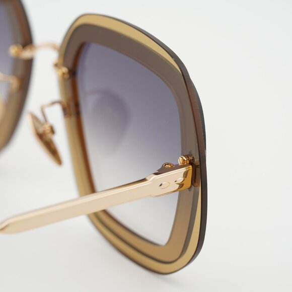 Isabel Marant IM 0047/S 0DYG 9O Sunglasses Yellow Geometric Frame, Smoke Lenses main image 5